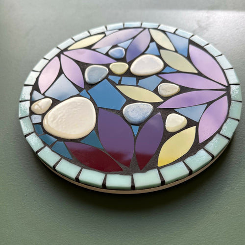 Dessous-de-plat mosaïque Magnolia améthyste | EMPREINTES Paris - EMPREINTES Paris