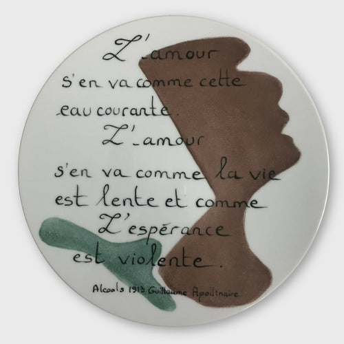Assiette murale Poésie Amour Apollinaire | EMPREINTES Paris - EMPREINTES Paris