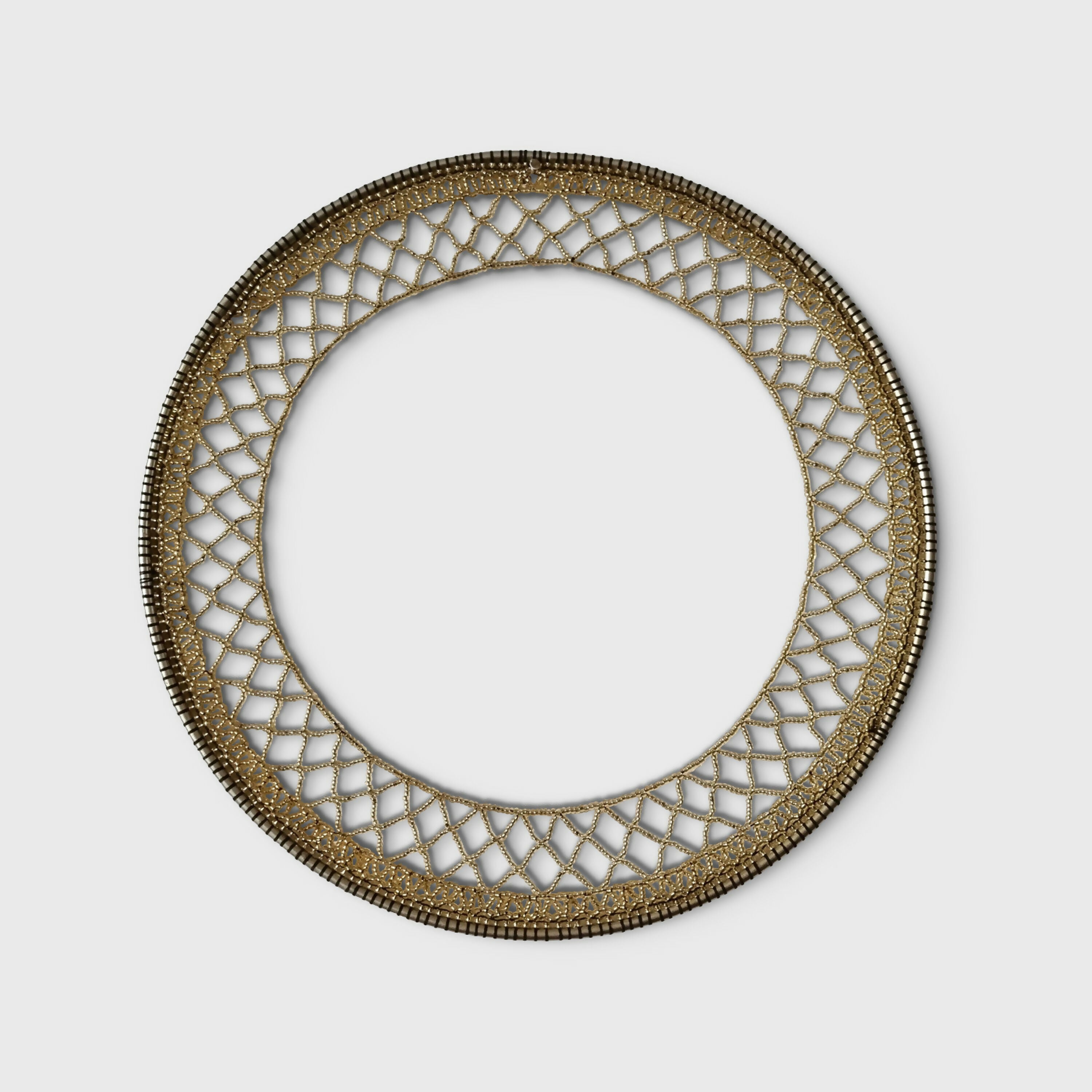 Origine - Bijou de mur en tissage perlé beige | EMPREINTES Paris