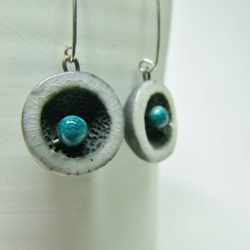 Boucles d'oreilles Miro Blanc et bleu | EMPREINTES Paris - EMPREINTES Paris