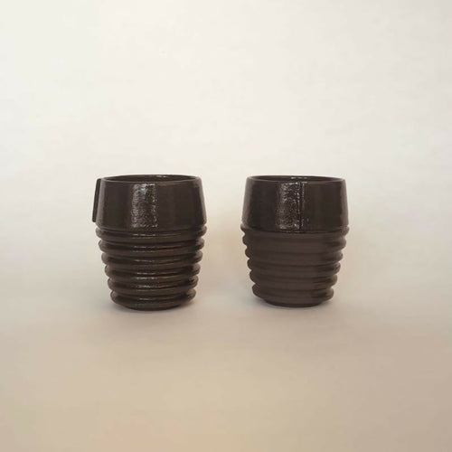 Duo de Tasses à Café Sillage noires | EMPREINTES Paris - EMPREINTES Paris