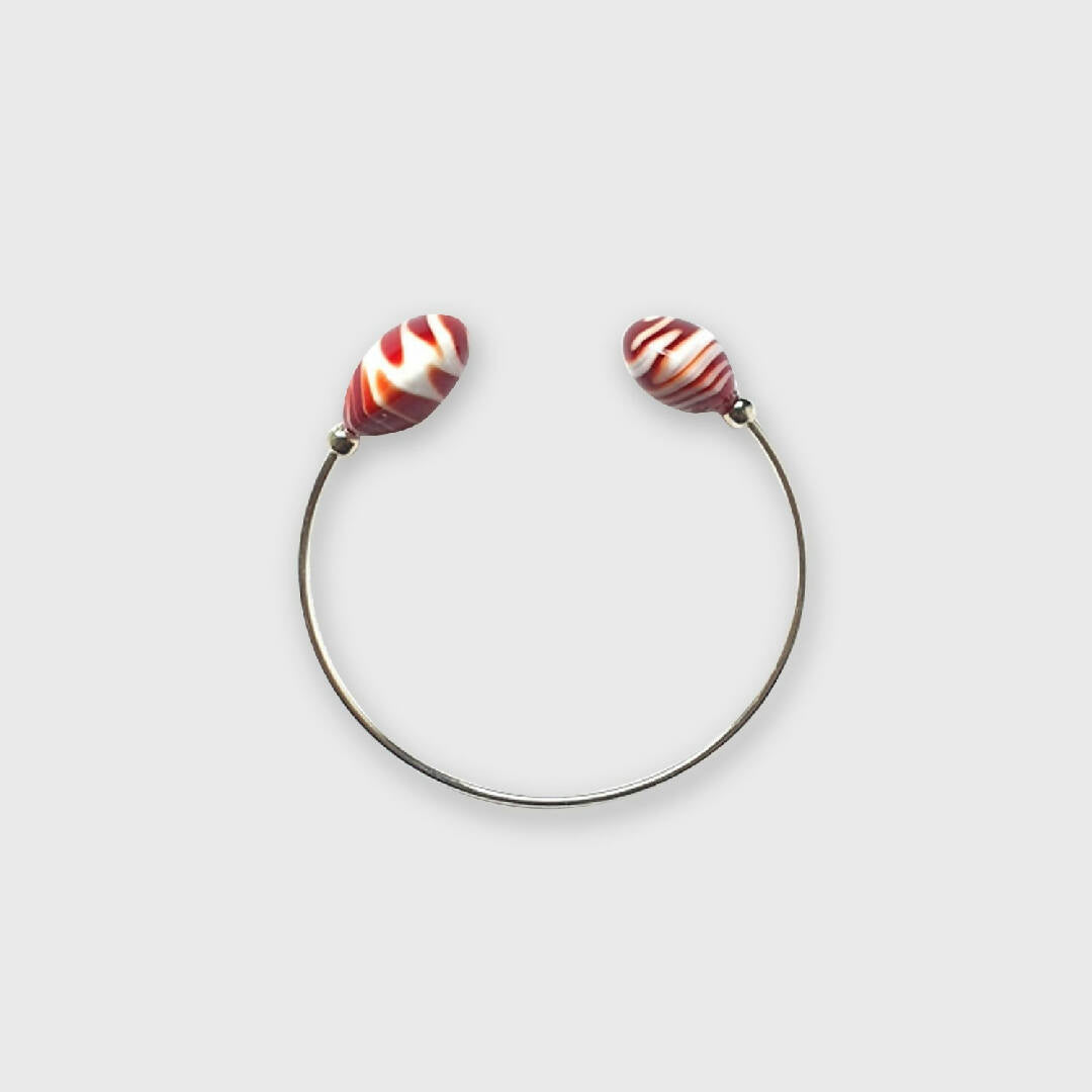 Bracelet jonc en verre rouge et blanc | EMPREINTES Paris