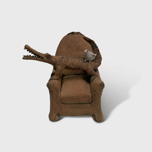 Sculpture Fauteuil crocodile et son oiseau | EMPREINTES Paris - EMPREINTES Paris