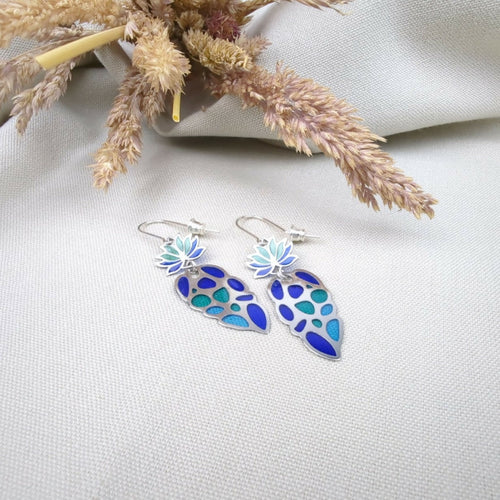 Boucles d’oreilles Tropicalia – Émail Plique-à-jour sur Argent | EMPREINTES Paris - EMPREINTES Paris