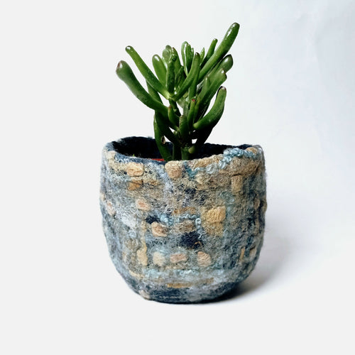 Bol en feutre de laine indigo et soie mordorée | EMPREINTES Paris - EMPREINTES Paris