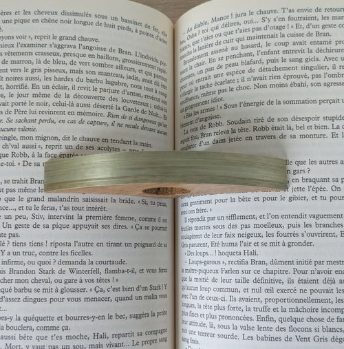 Bague de lecture avec Marqueterie de Paille Kaki Clair | EMPREINTES Paris - EMPREINTES Paris