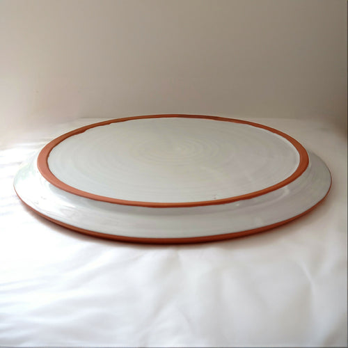 Assiette Asplenium bordure en faïence rouge | EMPREINTES Paris - EMPREINTES Paris