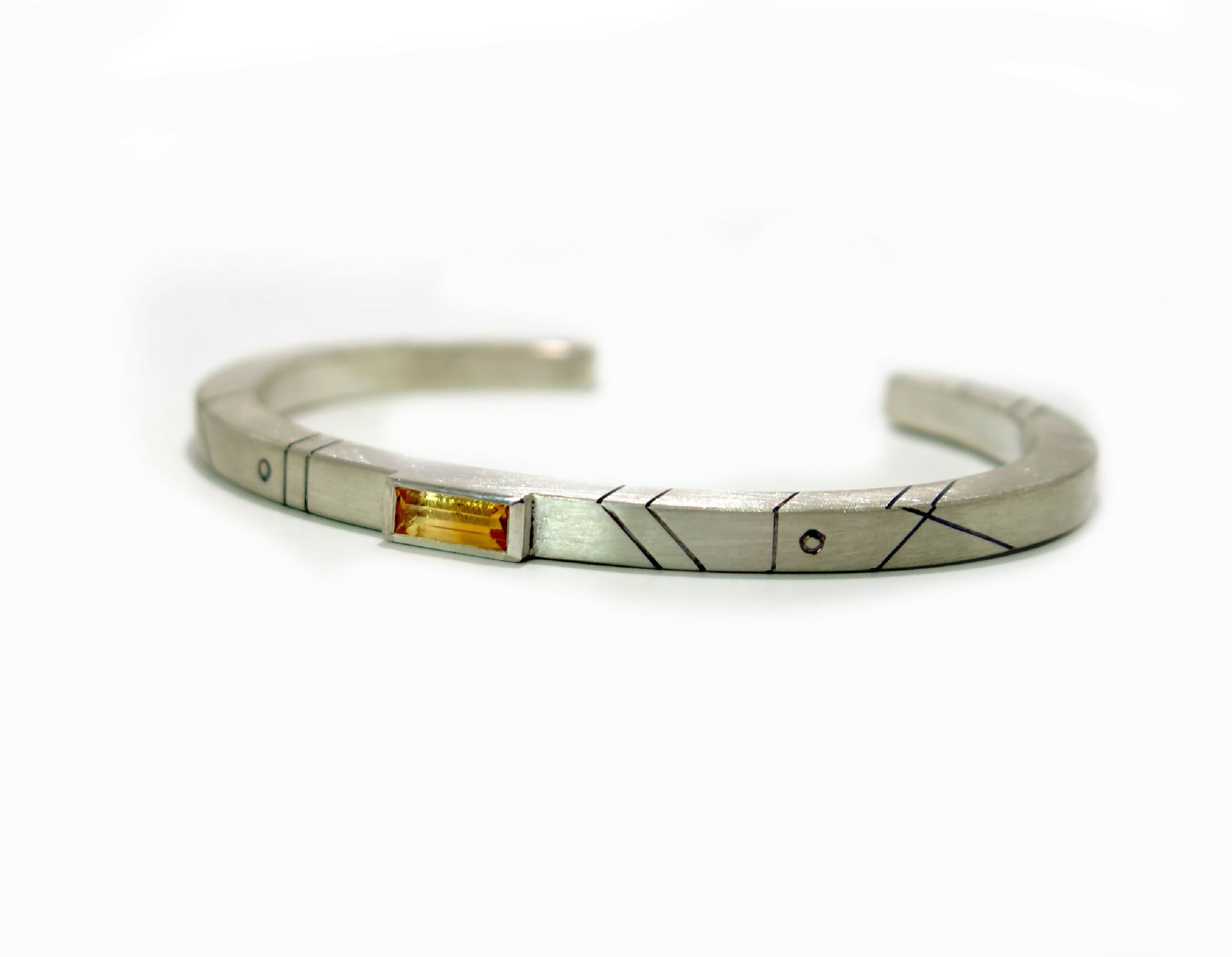 Bracelet jonc Argent et Citrine | EMPREINTES Paris