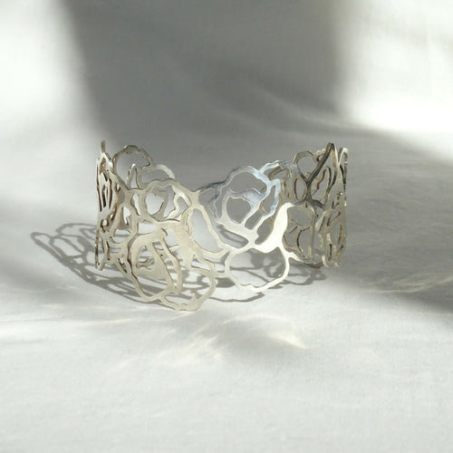 Bracelet argent ajouré floral Bouquet de roses | EMPREINTES Paris - EMPREINTES Paris