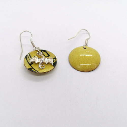 Boucles d'oreilles Les Dragons en émail sur cuivre | EMPREINTES Paris - EMPREINTES Paris