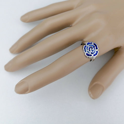 Bague La Rose en émail champlevé sur argent | EMPREINTES Paris - EMPREINTES Paris