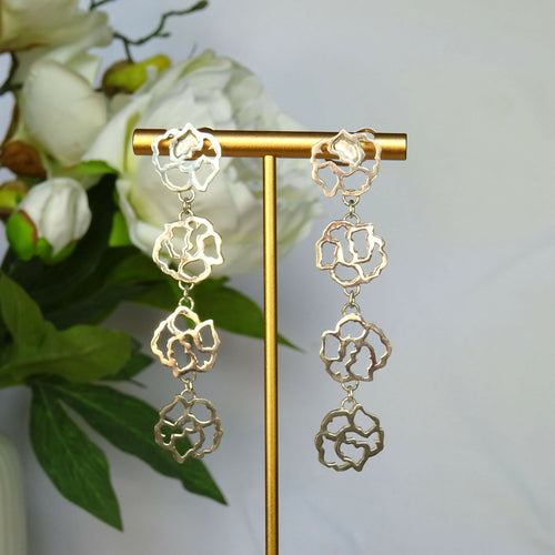 Boucles d'oreilles argent Quatre boutons de Rose | EMPREINTES Paris - EMPREINTES Paris