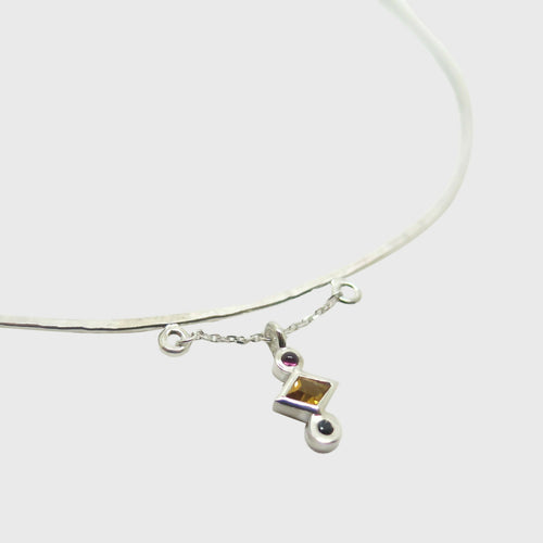 Collier torque fin Grenat, citrine et tourmaline | EMPREINTES Paris - EMPREINTES Paris