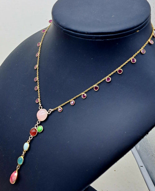 Collier argent rubis quartz rose | EMPREINTES Paris - EMPREINTES Paris