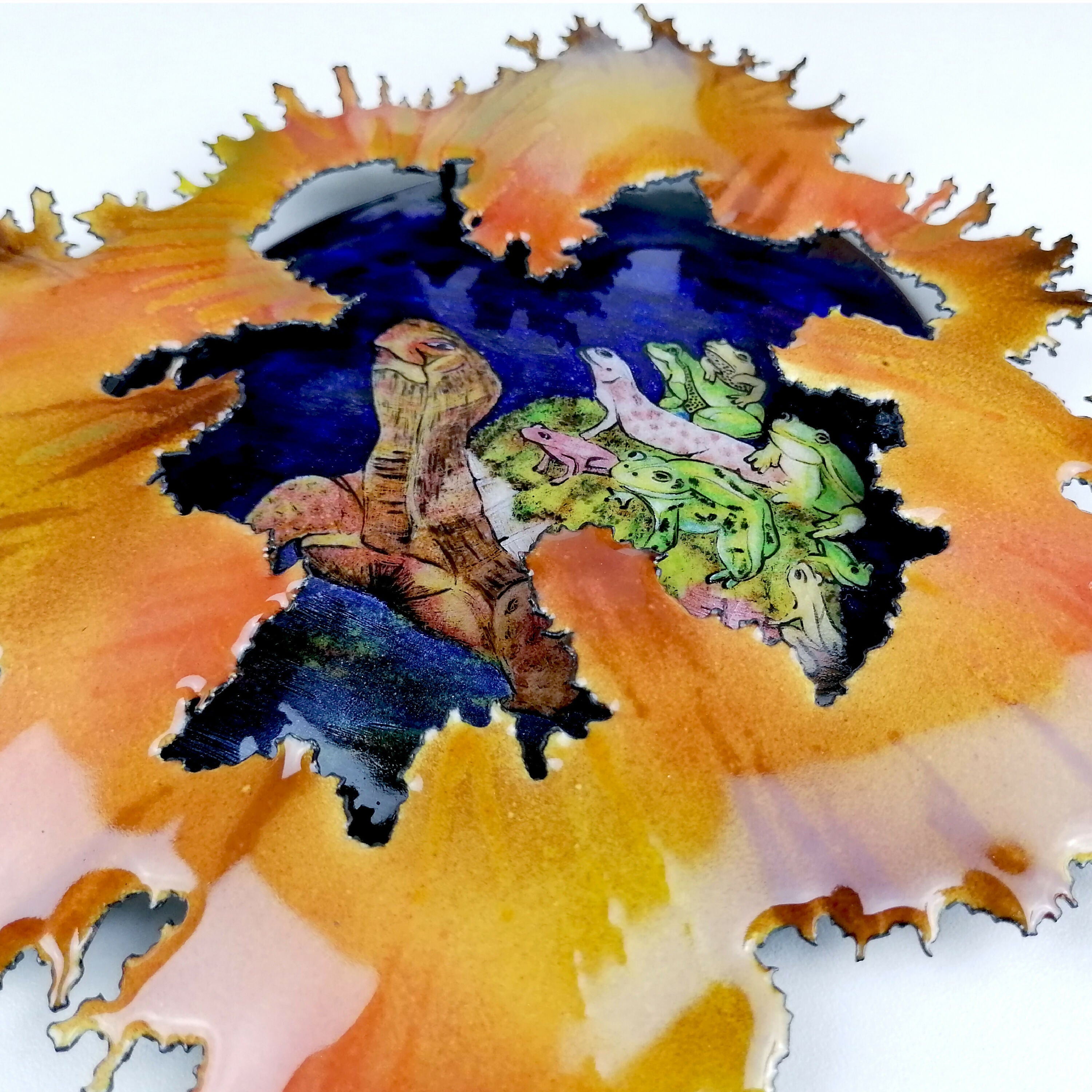 Un oeil sur le monde - Décoration murale en émail 3D sur cuivre | EMPREINTES Paris