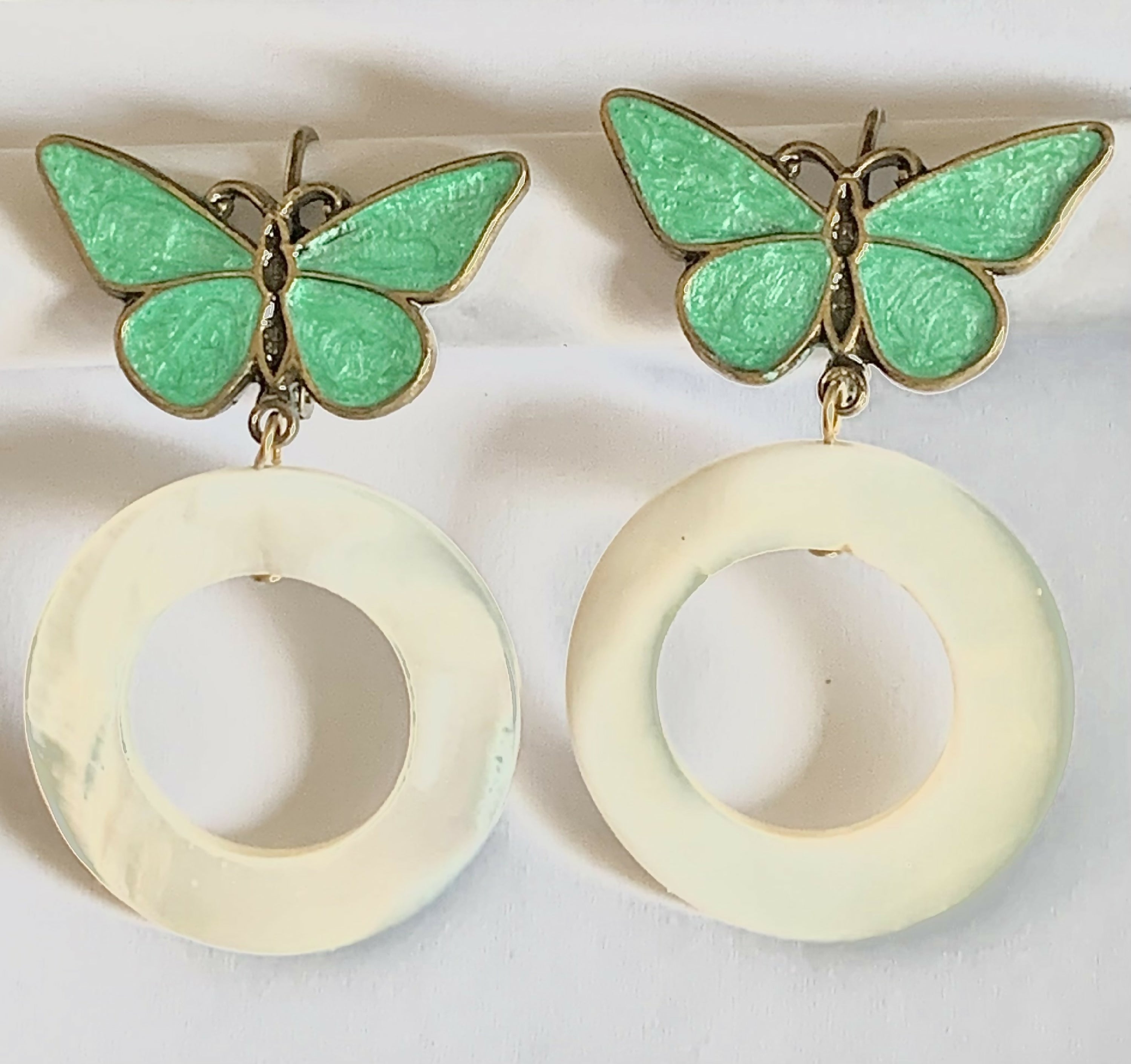 Boucles d’oreilles papillons turquoise nacré | EMPREINTES Paris