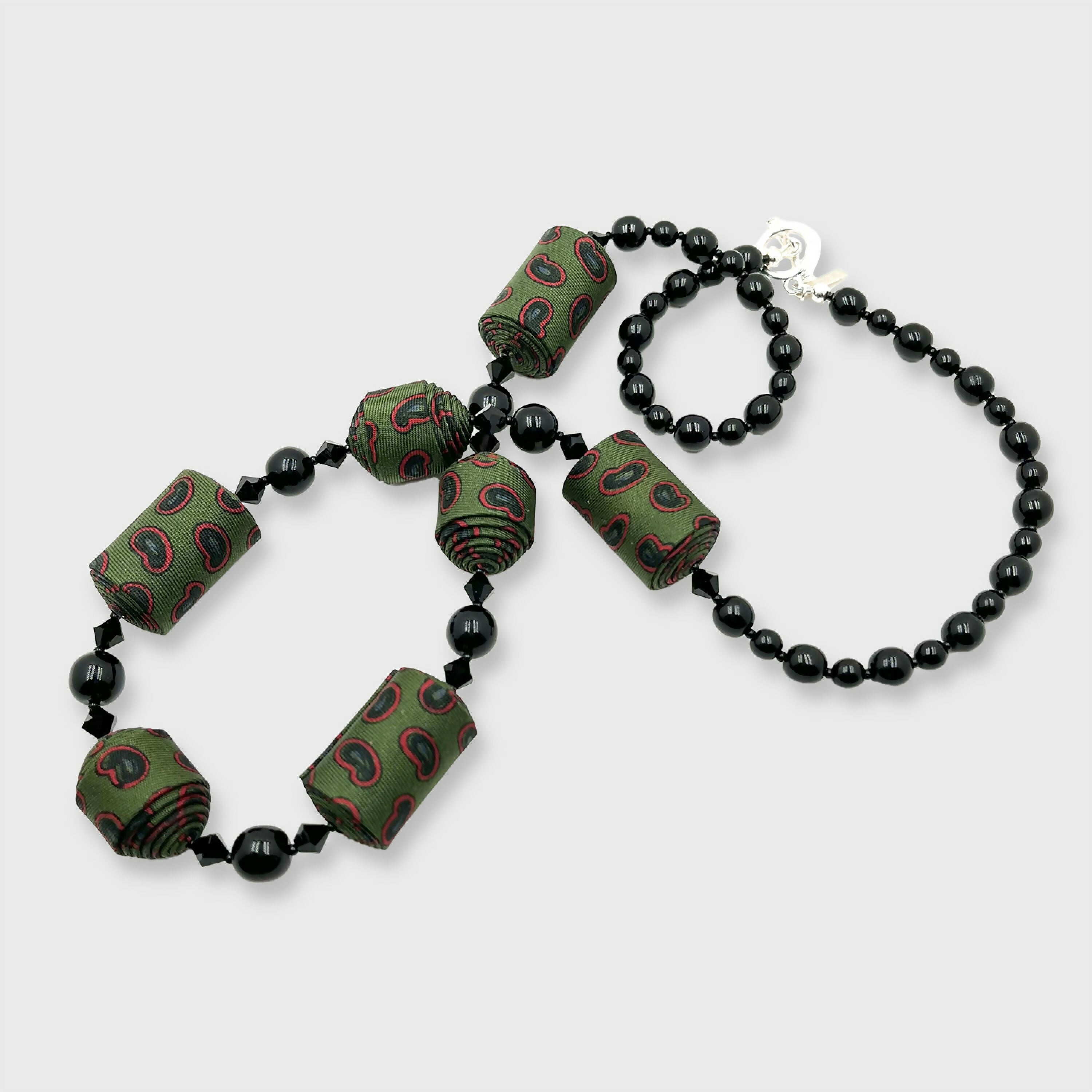 Sautoir cachemire vert bouteille | EMPREINTES Paris