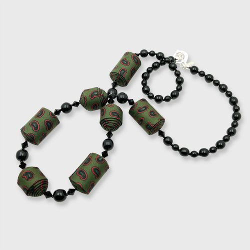 Sautoir cachemire vert bouteille | EMPREINTES Paris - EMPREINTES Paris