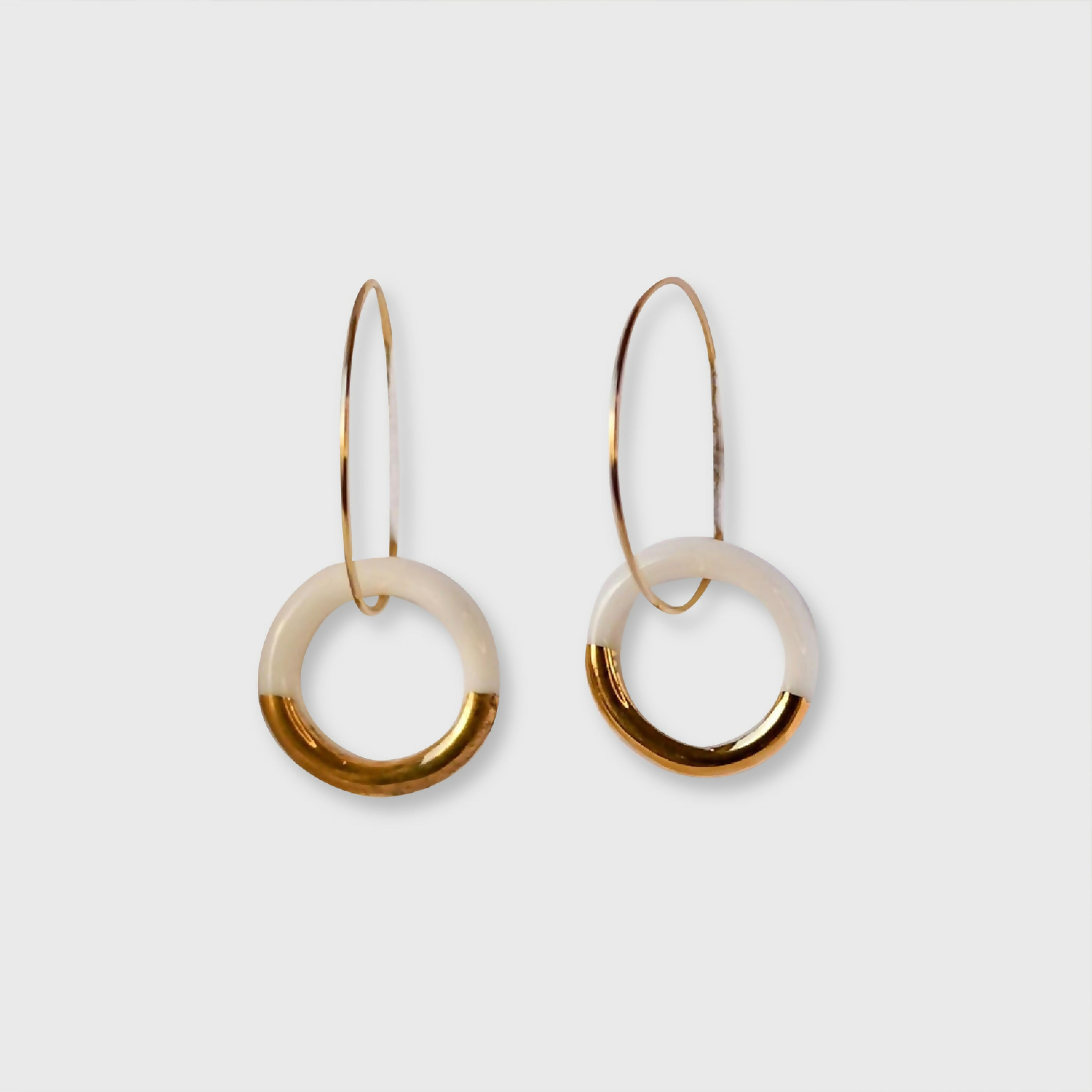 Créoles Cercle de porcelaine et Or | EMPREINTES Paris