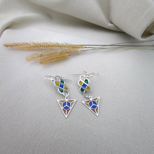 Boucles d’oreilles Rock métal– Émail Plique-à-jour sur Argent | EMPREINTES Paris - EMPREINTES Paris