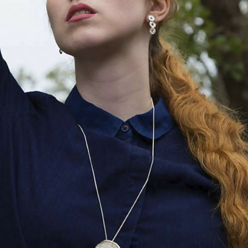Boucles pendantes 3 rondelles en argent massif | EMPREINTES Paris - EMPREINTES Paris