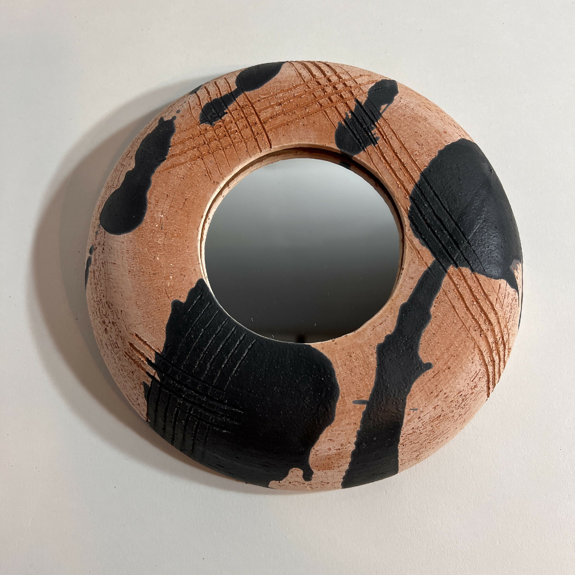 Miroir Terracotta , en faience de toscane texturée - Taille S | EMPREINTES Paris