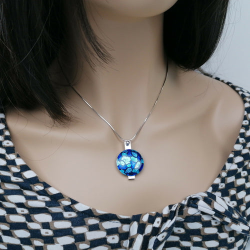 Collier en émail Talisman bleus | EMPREINTES Paris - EMPREINTES Paris