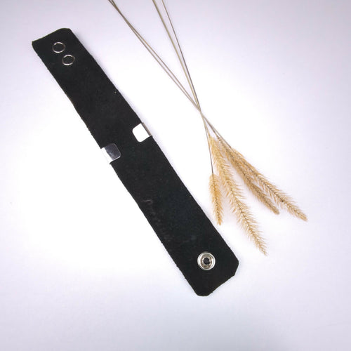 Bracelet manchette en cuir et émaux cloisonnés sur argent - multicolore | EMPREINTES Paris - EMPREINTES Paris