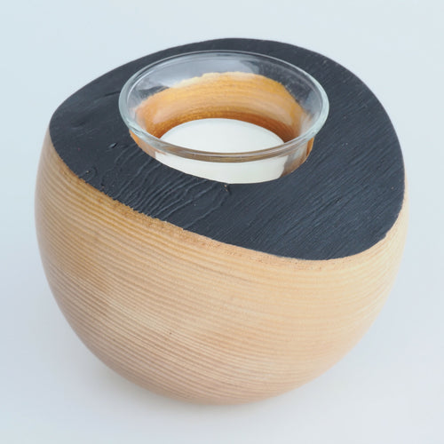 Bougeoir en frêne noir et or à bord naturel | EMPREINTES Paris - EMPREINTES Paris