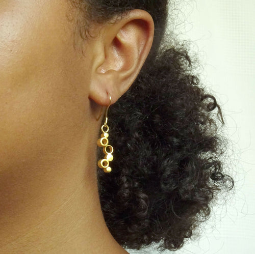 Boucles d'oreilles dorés Six bulles | EMPREINTES Paris - EMPREINTES Paris