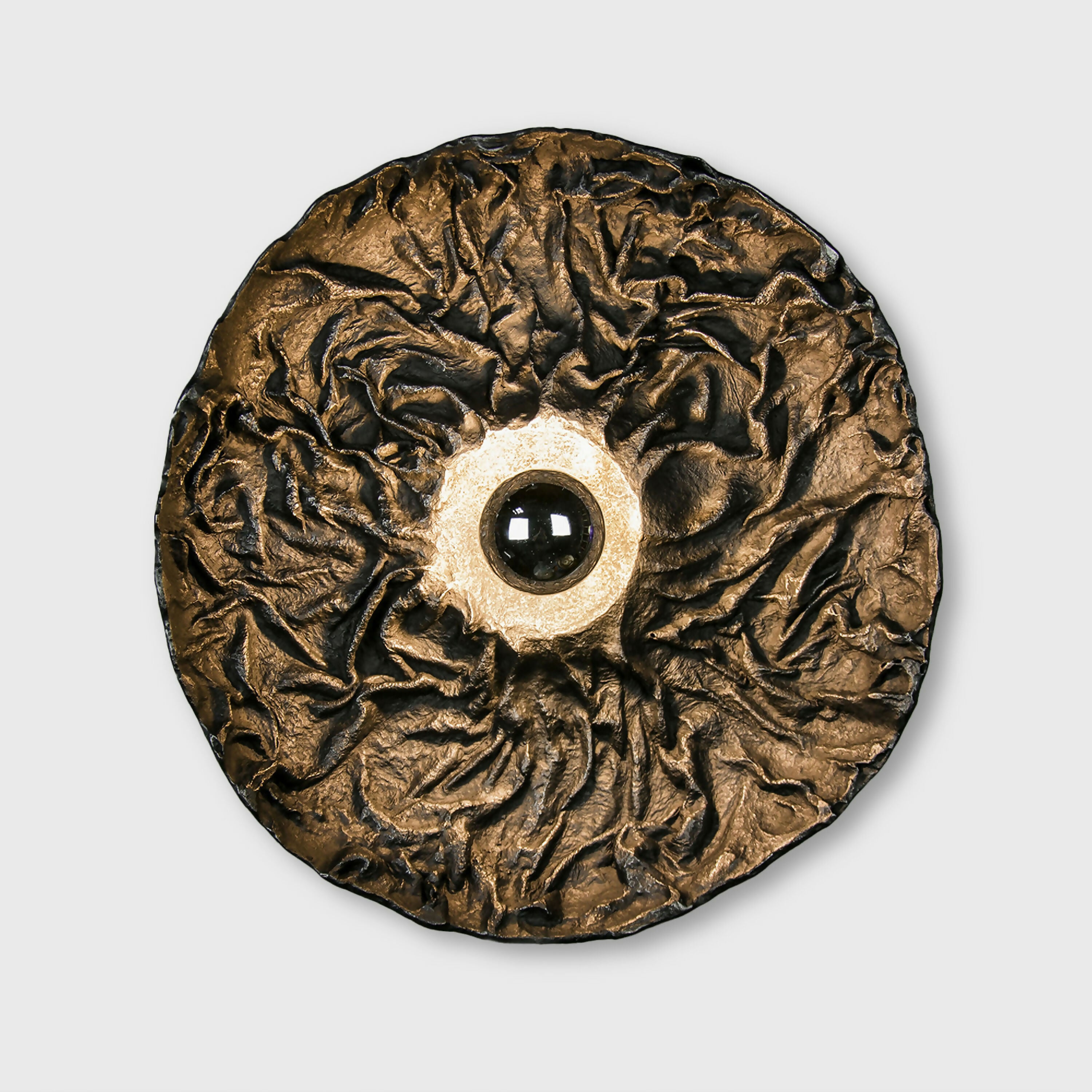 sculpture_murale_lumineuse_texturee_noire_metallisee_namib_s_kif_studio copie | EMPREINTES Paris