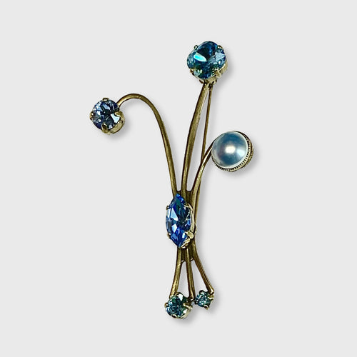 Broche trois branches bleue | EMPREINTES Paris - EMPREINTES Paris