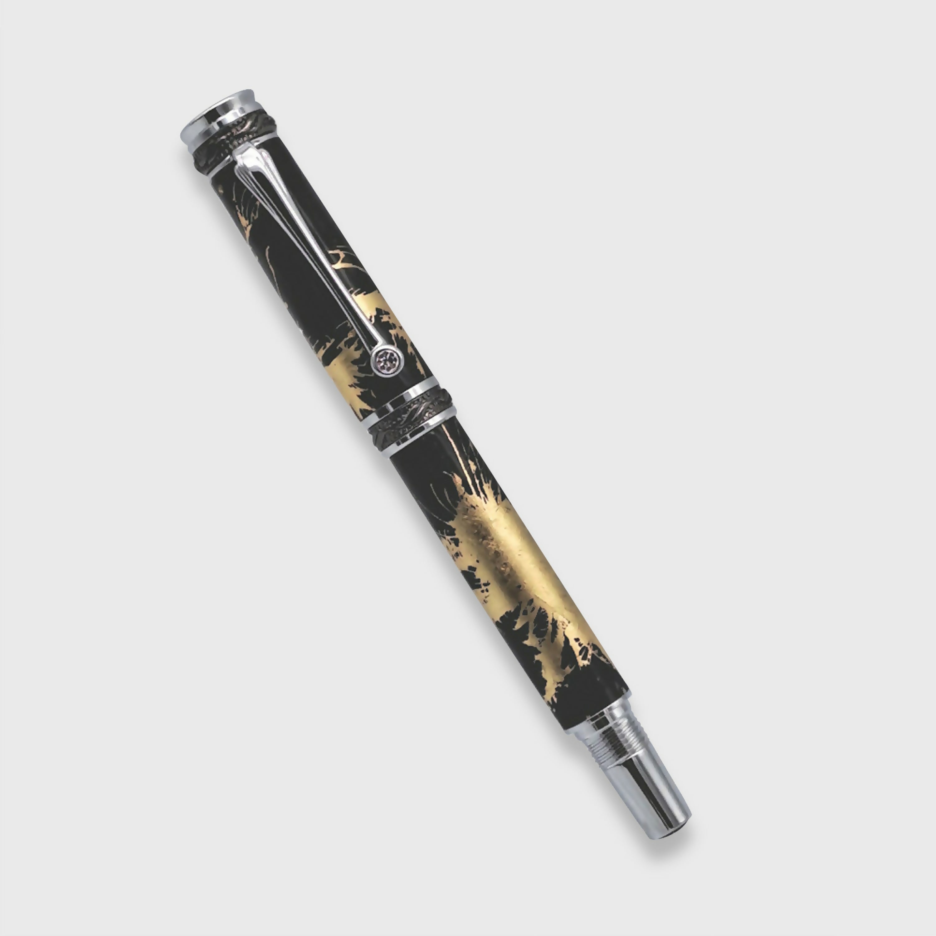 Stylo Plume H004 fibres de carbone et or | EMPREINTES Paris