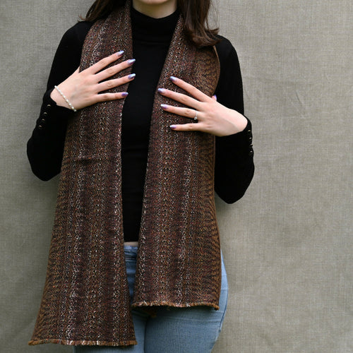 echarpe_brun_terre_creation_tissages_francois_vieillard copie | EMPREINTES Paris - EMPREINTES Paris