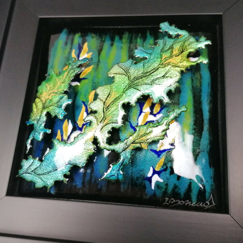 Vague d'Optimisme - Tableau en émail 3D sur cuivre et feuille d'argent | EMPREINTES Paris - EMPREINTES Paris