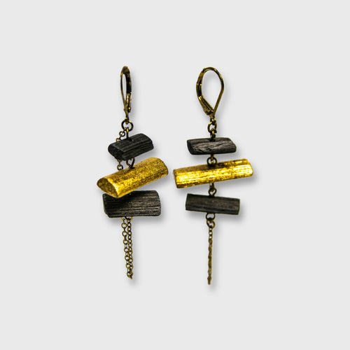 Boucles d’oreilles YAYOI-TSUBUTSUBU-KIN 3 - charcoal copie | EMPREINTES Paris - EMPREINTES Paris