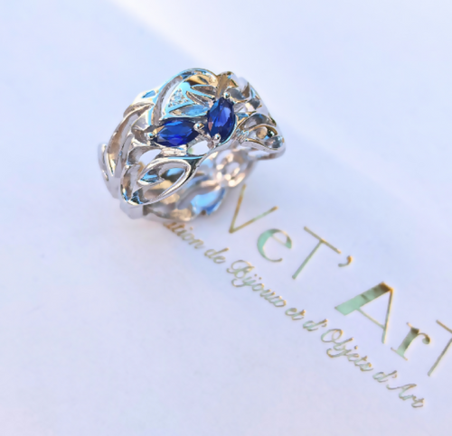 Bague en argent, Eglantine saphir diamant | EMPREINTES Paris - EMPREINTES Paris