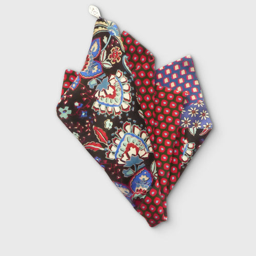 Pochette soie homme - pop blue red | EMPREINTES Paris - EMPREINTES Paris