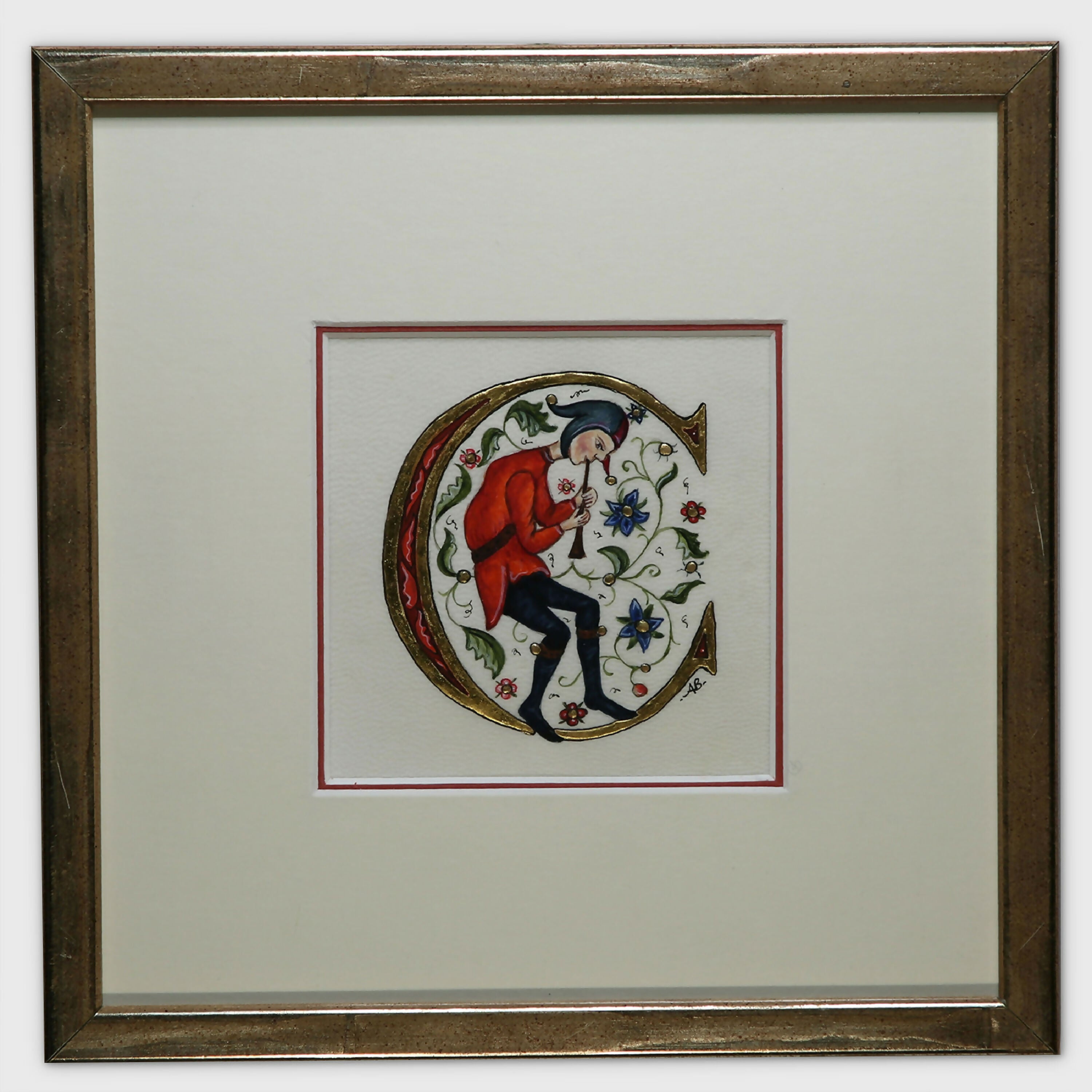 Enluminure Lettrine C (musicien) | EMPREINTES Paris