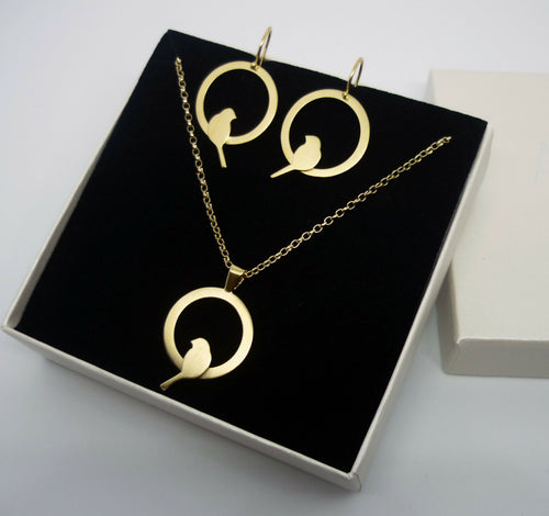 Collier oiseau perché argent doré | EMPREINTES Paris - EMPREINTES Paris