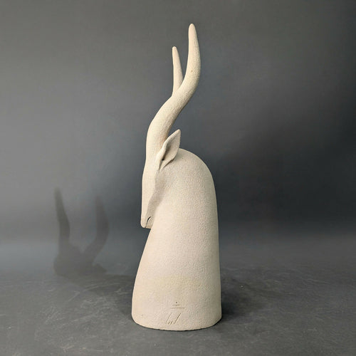Sculpture Tête Gazelle Beige Clair | EMPREINTES Paris - EMPREINTES Paris