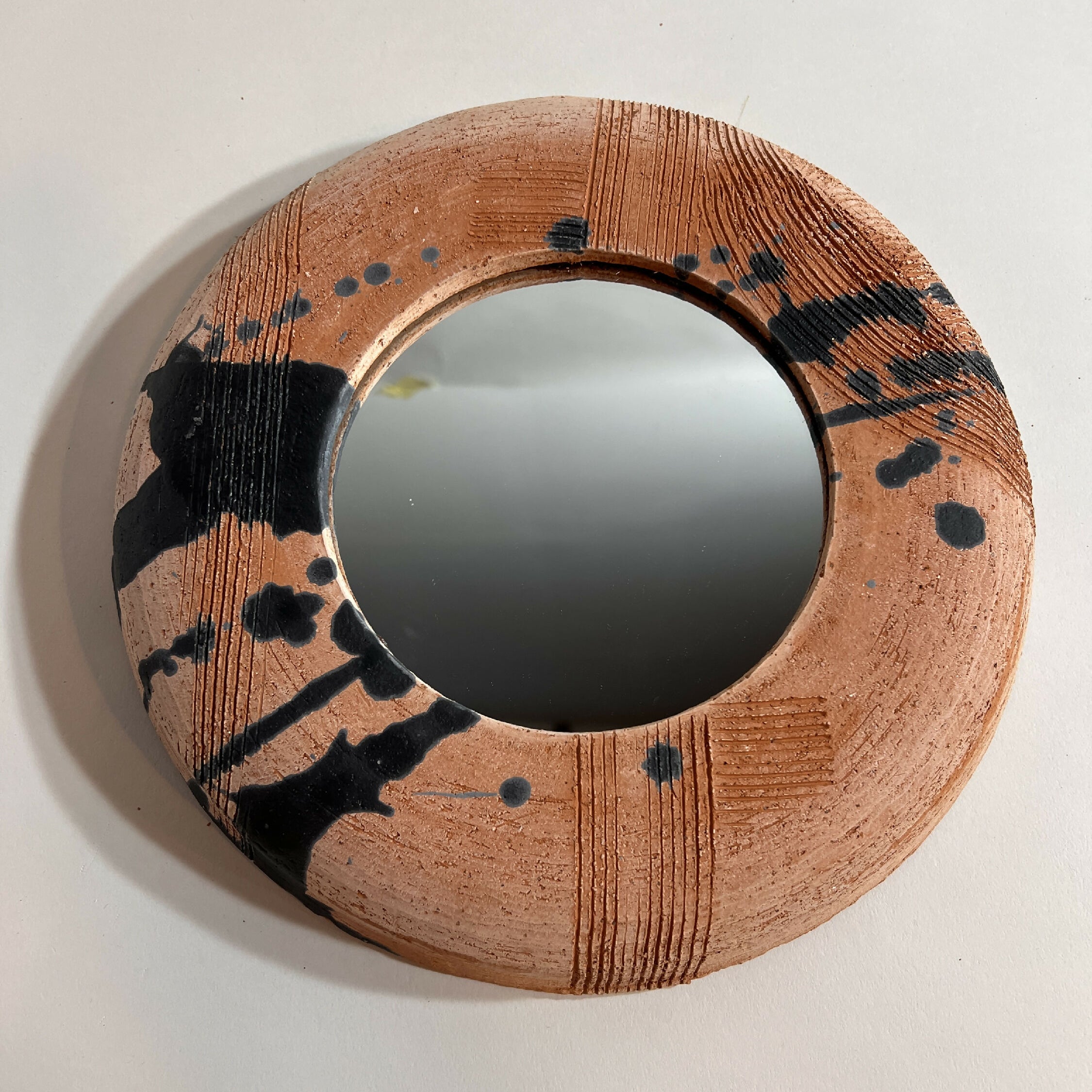 Miroir Terracotta en faience de toscane texturée - Taille M | EMPREINTES Paris