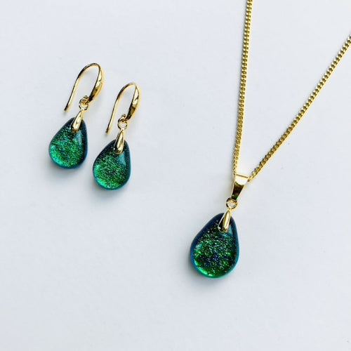 parure_perle_dichroique_cyan_mari_et_femme | EMPREINTES Paris - EMPREINTES Paris