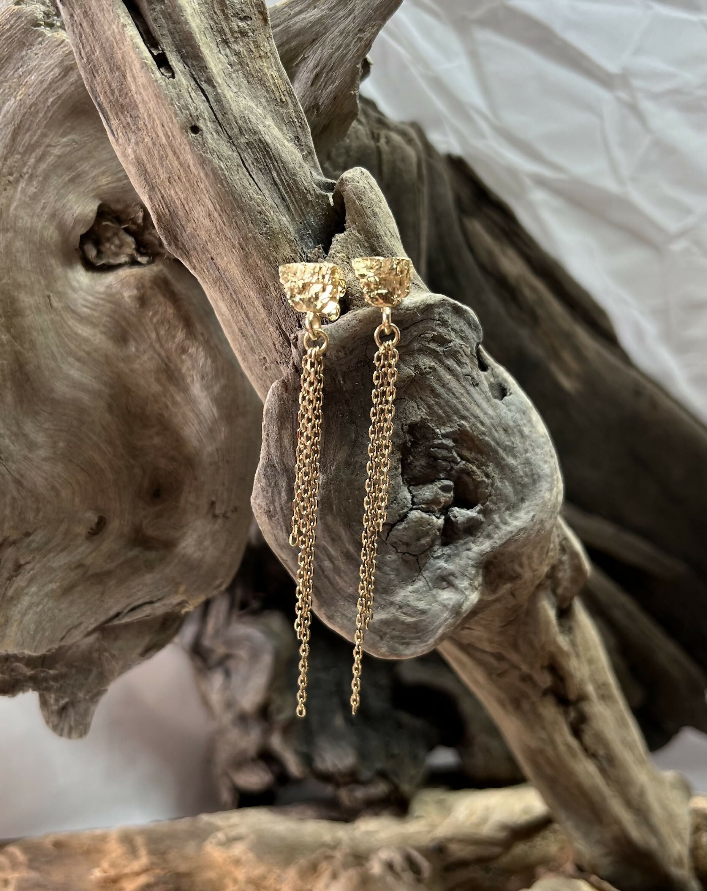 Boucles d’oreilles Galène chaines Or | EMPREINTES Paris