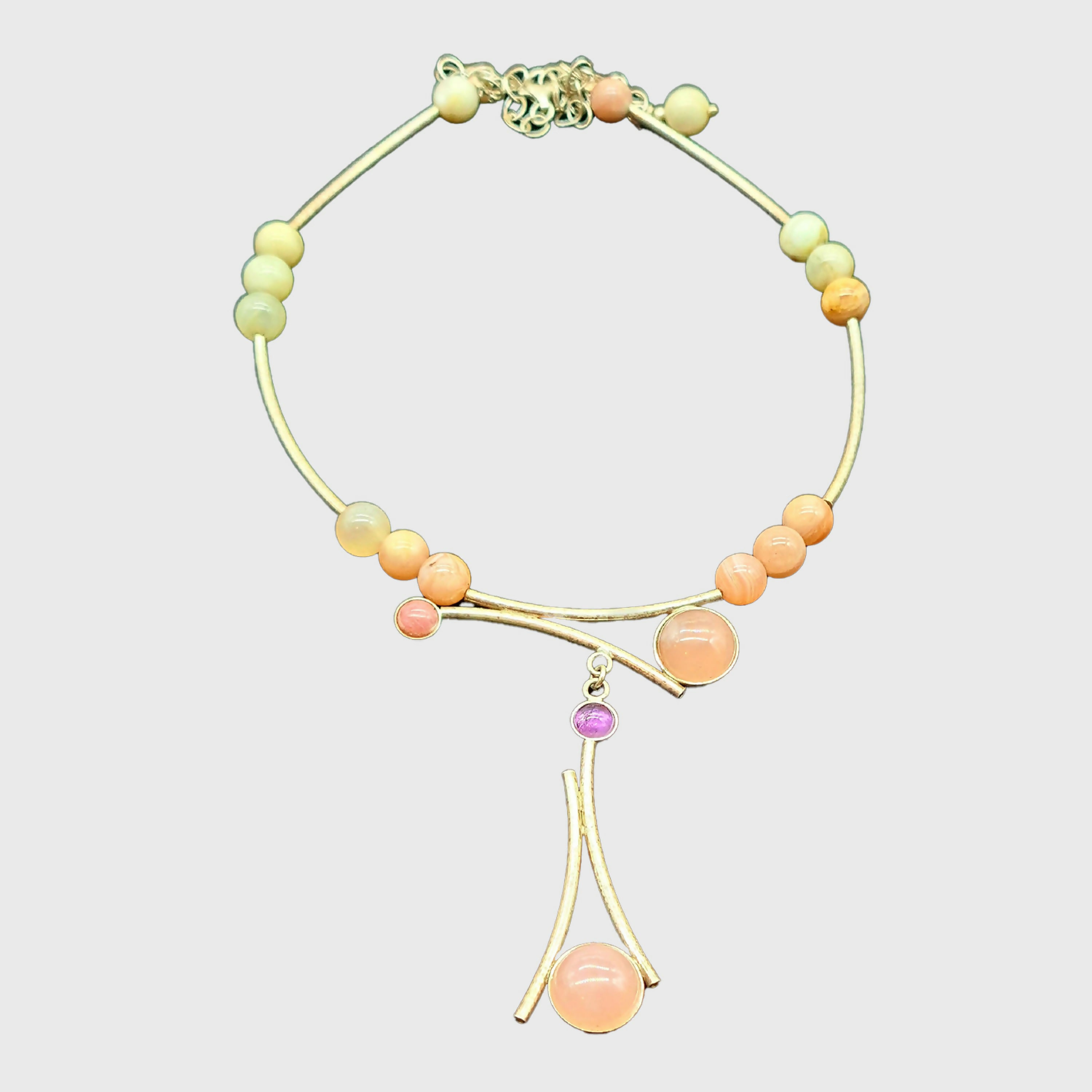 Collier argent , quartz rose | EMPREINTES Paris
