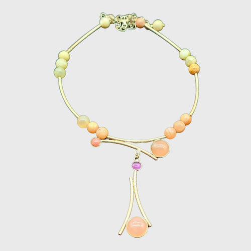 Collier argent , quartz rose | EMPREINTES Paris - EMPREINTES Paris
