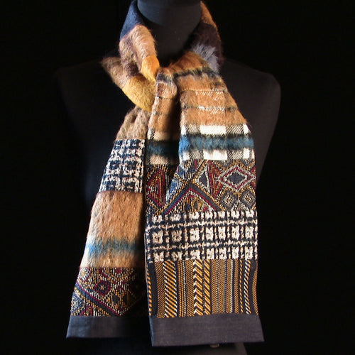 Écharpe hivernale -marine- ocre | EMPREINTES Paris - EMPREINTES Paris