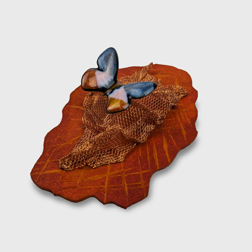 Voltige et Papillon 2 - pièce décorative en émail sur cuivre | EMPREINTES Paris - EMPREINTES Paris