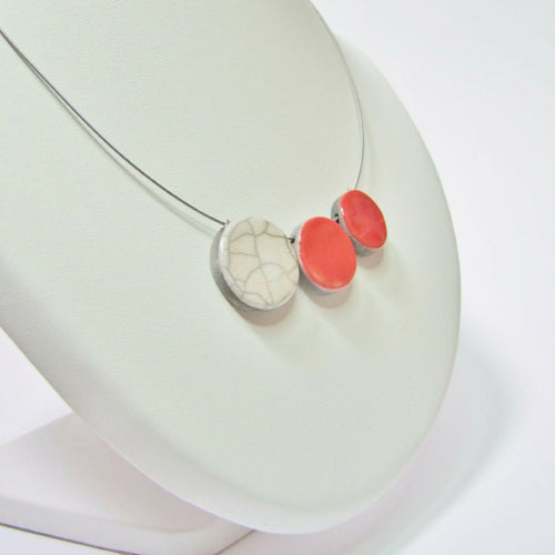Collier Trio Plat rouge | EMPREINTES Paris - EMPREINTES Paris