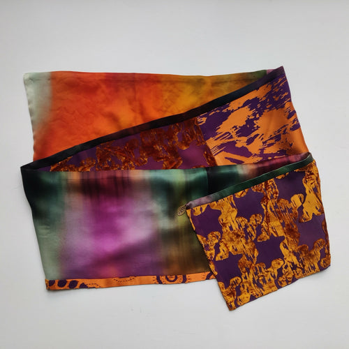 Écharpe soie- velours jacquard orange | EMPREINTES Paris - EMPREINTES Paris